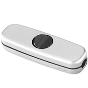 NARROW INLINE SILVER CABLE LAMP LIGHT SWITCH - DYKE & DEAN